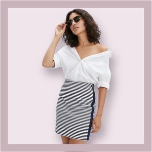 Madewell Navy & White Stripe Eventide Skirt